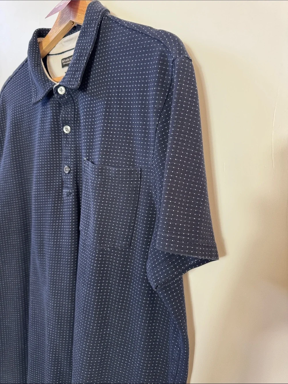 Banana Republic Navy Microdot Polo Shirt